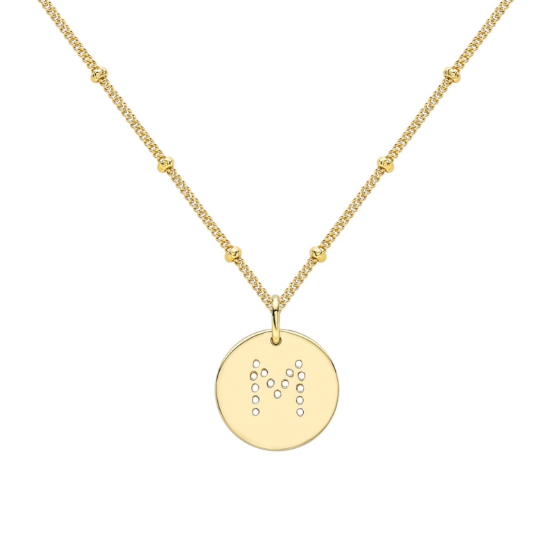 Thumbnail of Gold Alphabet M Necklace image