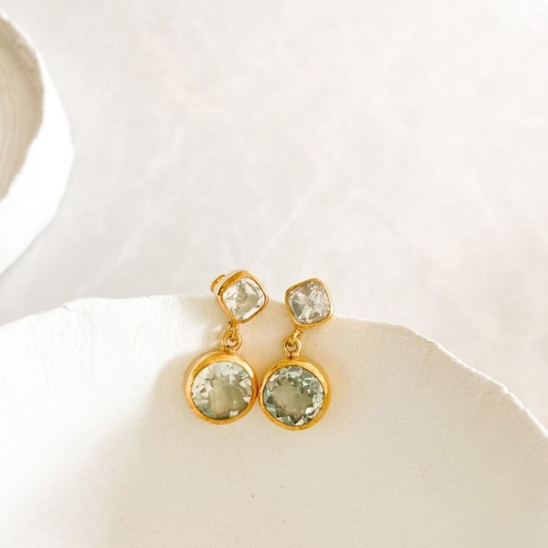 Thumbnail of Universelle Topaz & Green Amethyst Earrings image