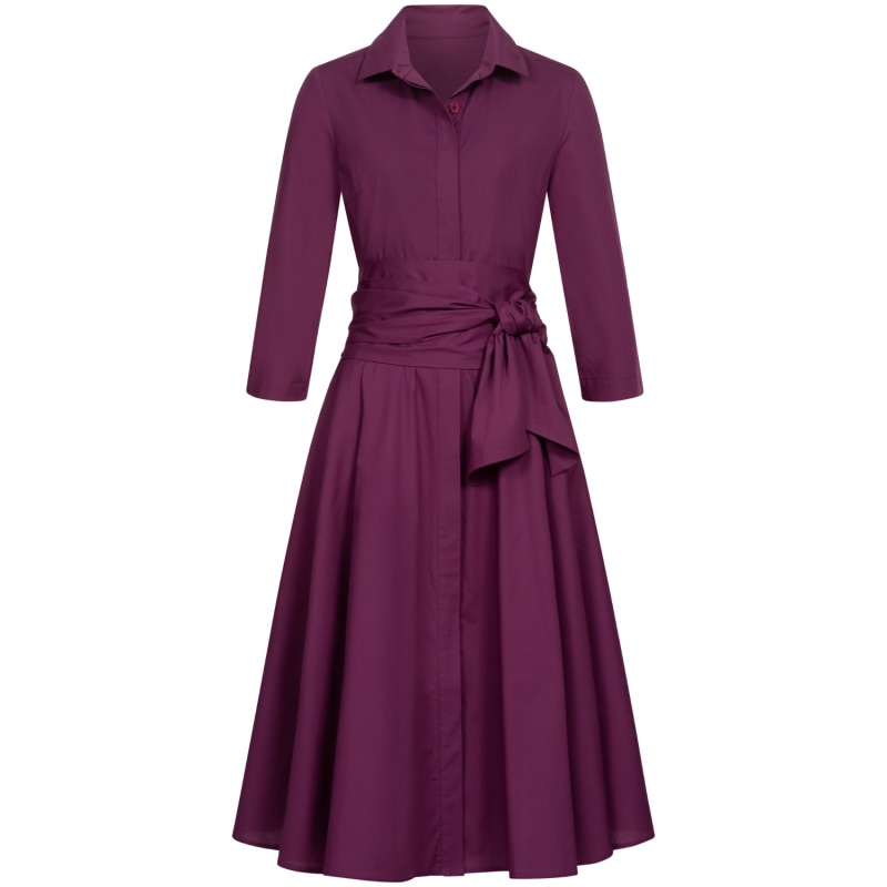 Thumbnail of Shirtdress With Tie Belt Eggplant image