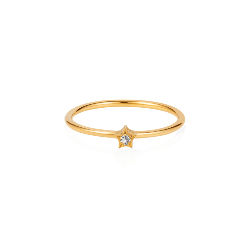 Thumbnail of Tiny Star Ring White Sapphire & Gold image