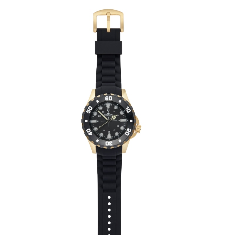 Thumbnail of Bermuda Watch Co Shelly Bay Smart Light Black & Gold Watch Mens image