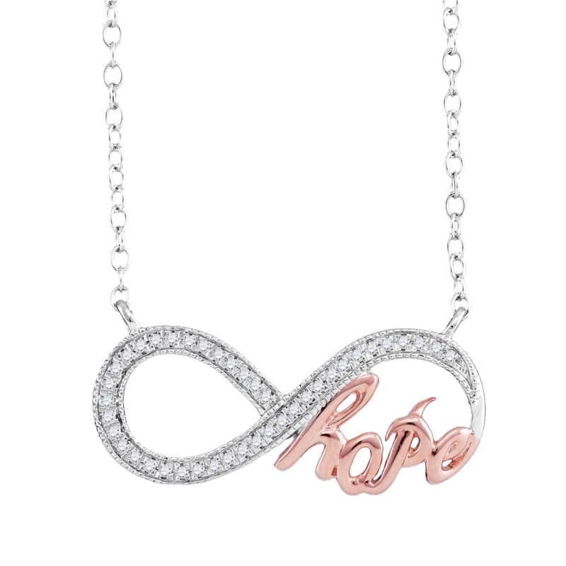 Thumbnail of Infinity Hope Necklace in 10k White Gold (.10ct) image