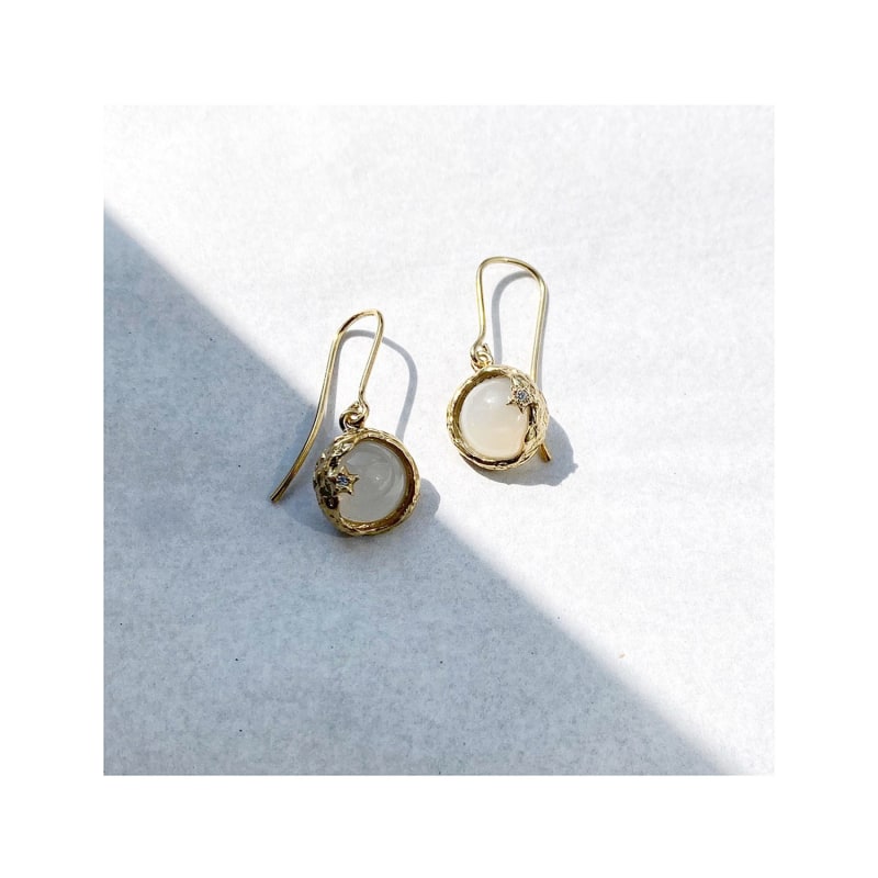 Thumbnail of Ad Astra Gold-Plated Moonstone Earrings image