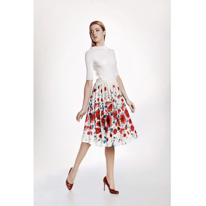 Poppy flounced sales midi skirt