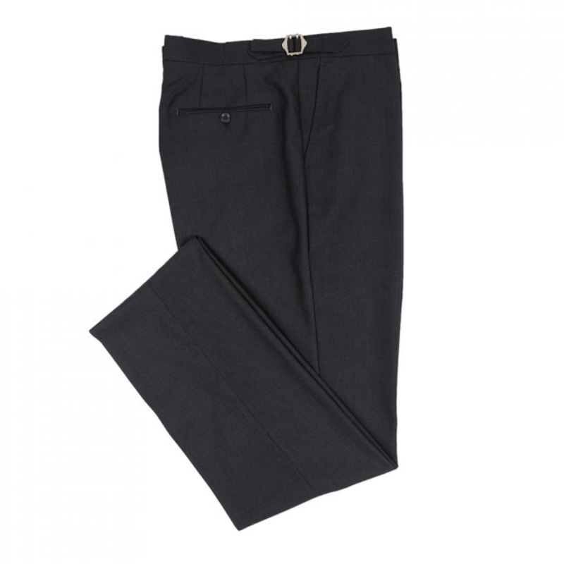 Plain Smart Trousers With Side Adjusters – Charcoal | DAVID WEJ | Wolf ...