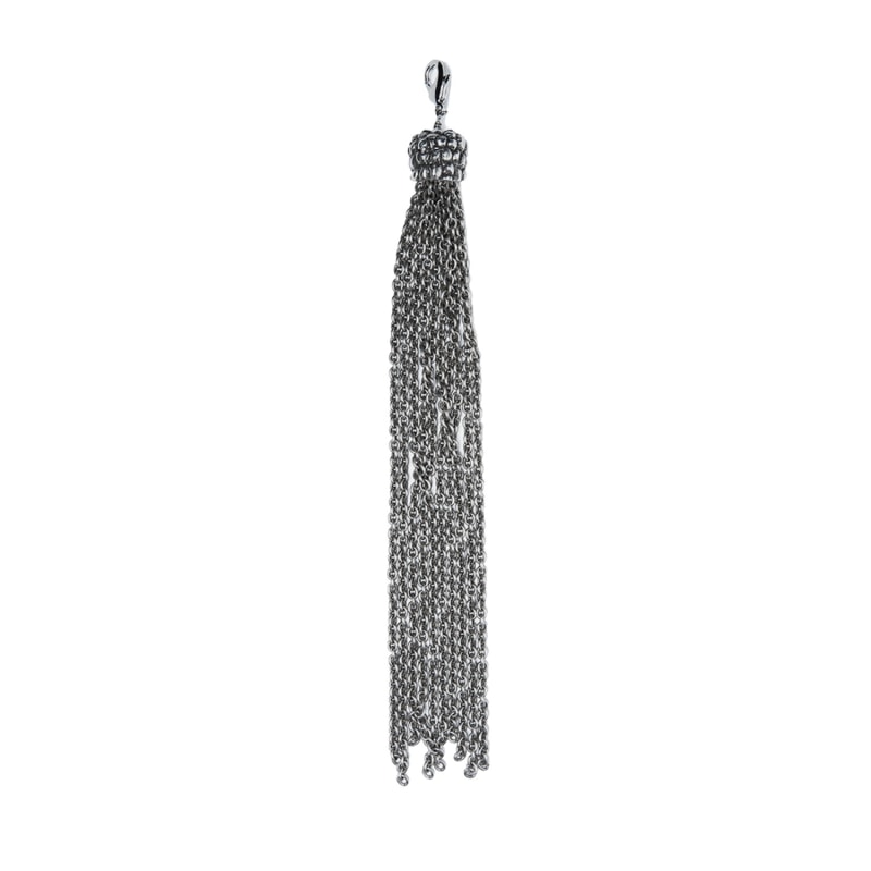 Thumbnail of Large Silver Chain Tassel Clip-On Charm image