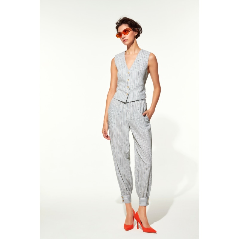 Thumbnail of Maith Buttoned Cuffs Cotton Trousers image