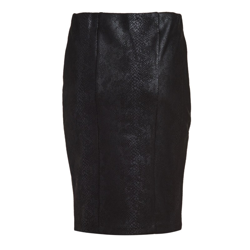 Thumbnail of Vegan Suede Python Print Stretch Pencil Skirt - The Forsyth image