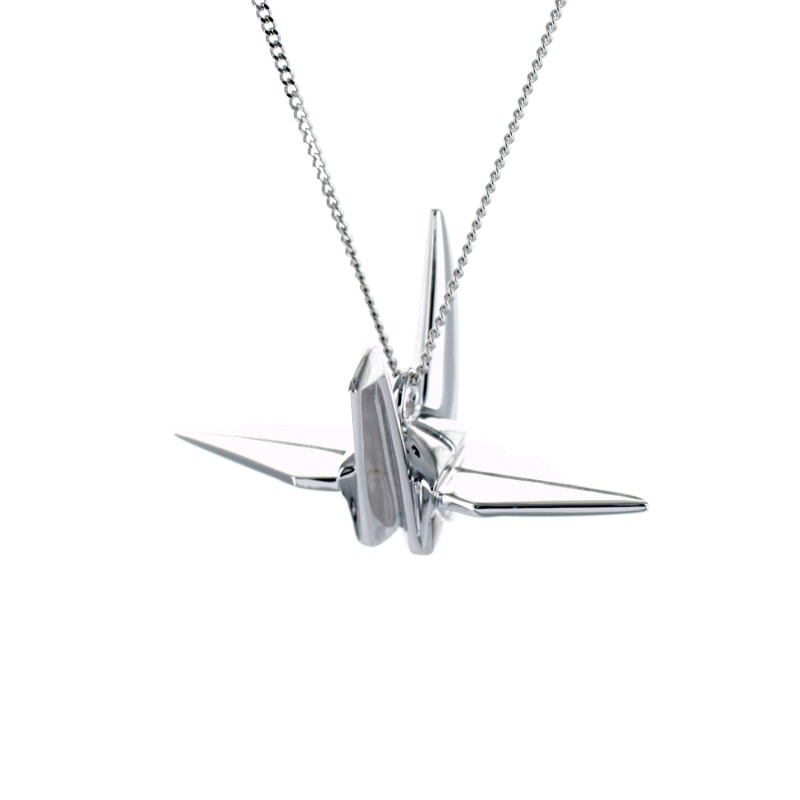 Sterling silver 2025 origami crane necklace