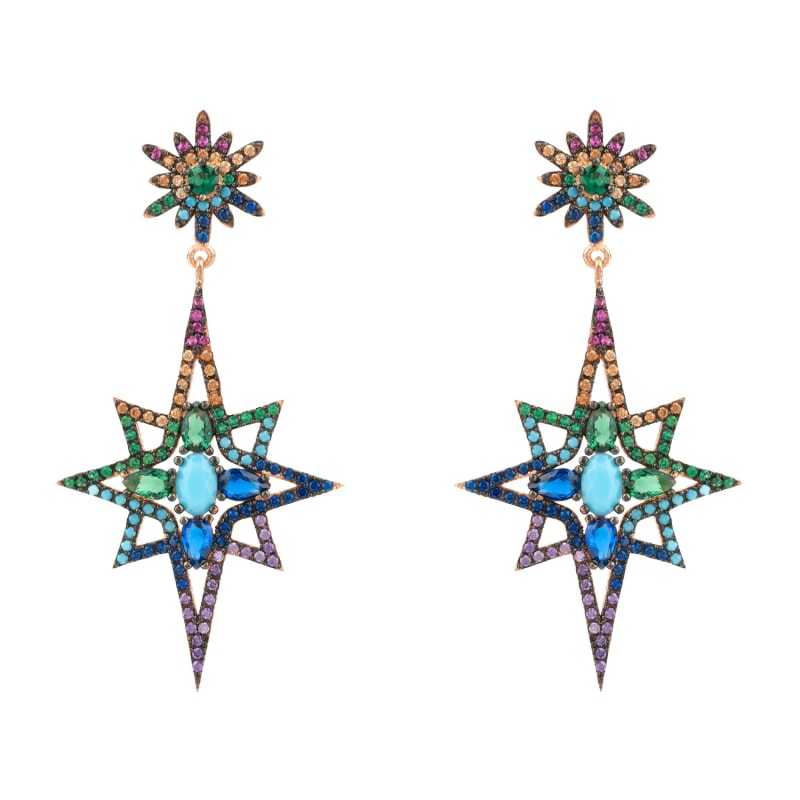 Star Burst Gemstone Earrings Star Burst Gemstone Earrings