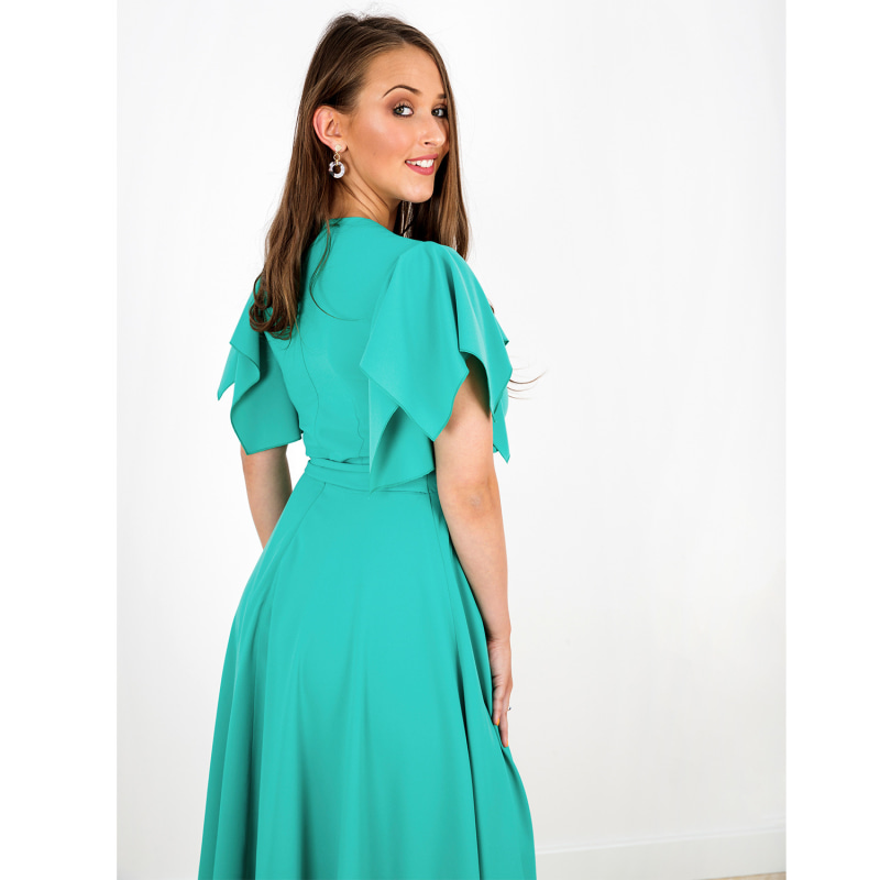 Thumbnail of Leda Green Dress In French Crepe image