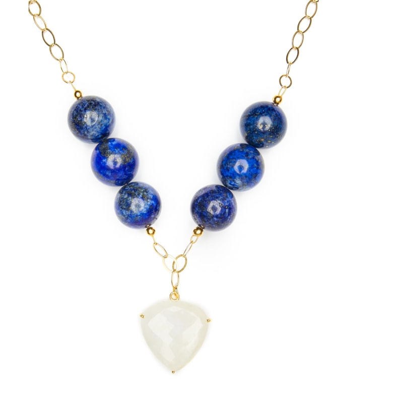 Thumbnail of Lapis Lazuli & Moonstone Statement Necklace image