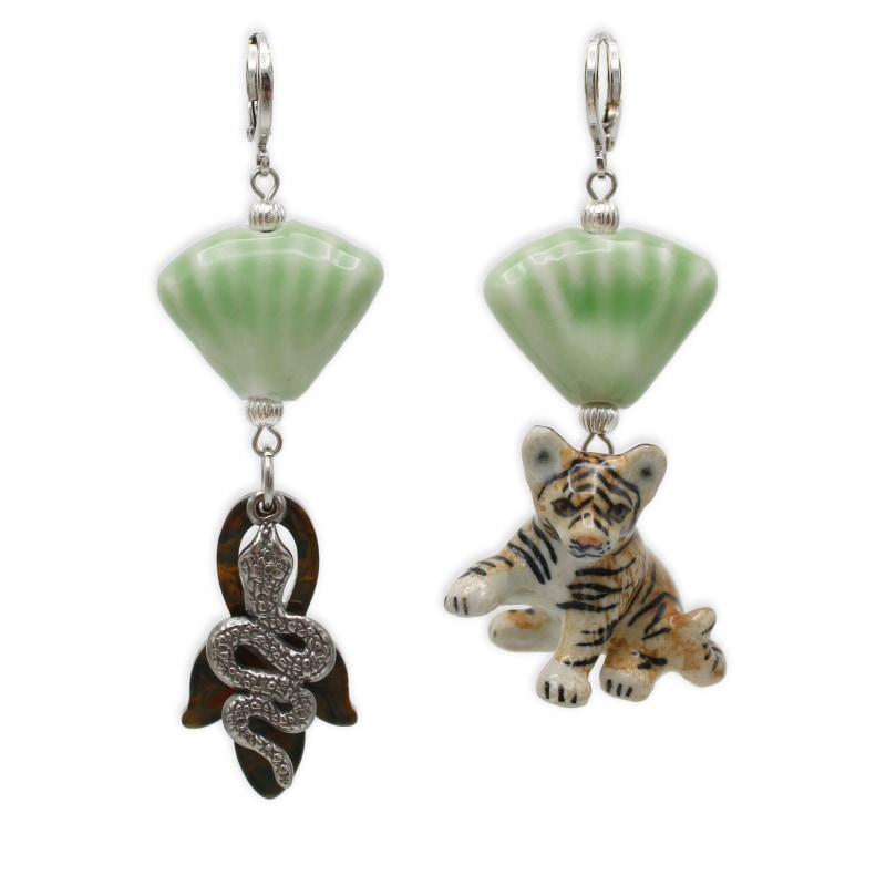 Thumbnail of Baby Tiger & Snake Silver Earrings image