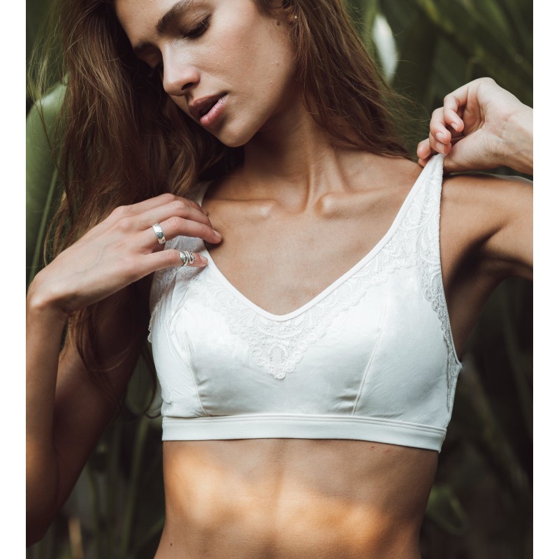 White Organic Cotton Bralette, Cotton Bra, Organic Cotton, Cotton