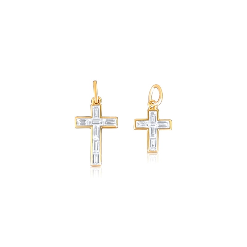Baguette diamond cross pendant store