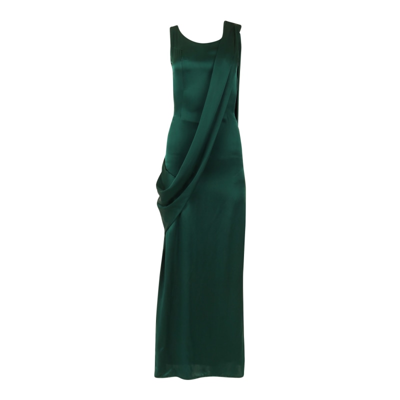 Emerald Bustier Dress With Front Draped Detail, I.H.F Atelier