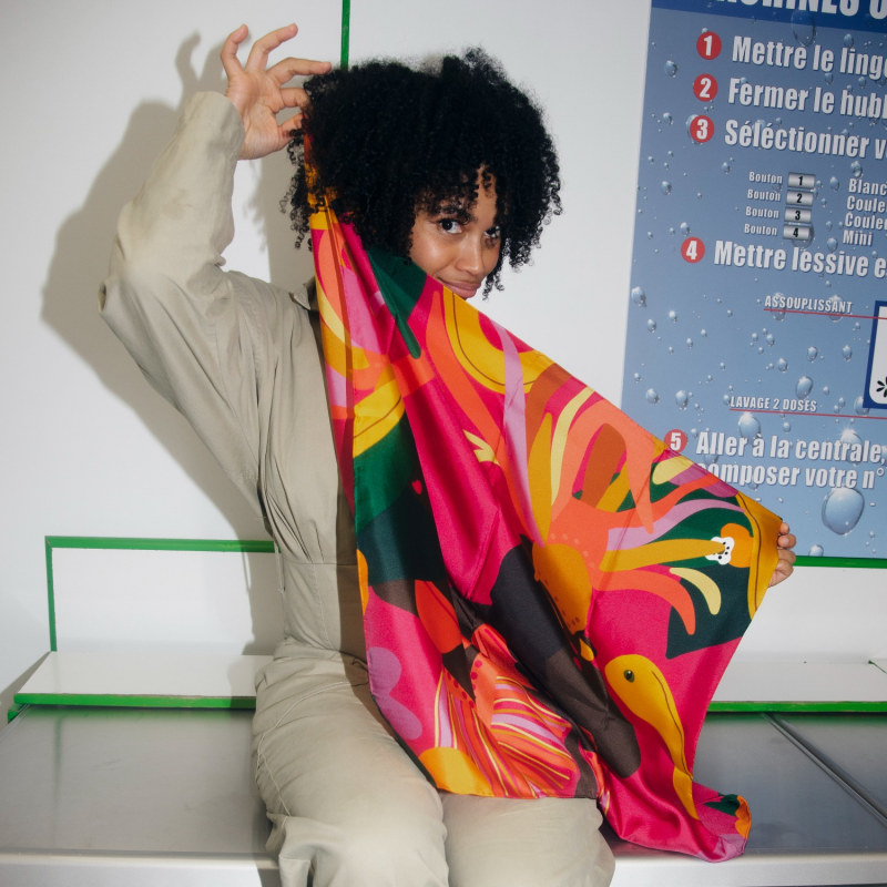 Thumbnail of Double Sided Silk Scarf - Bahamas image