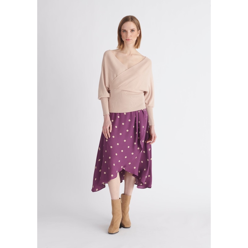 Accra Junction Orange delight balloon sleeve wrap Top