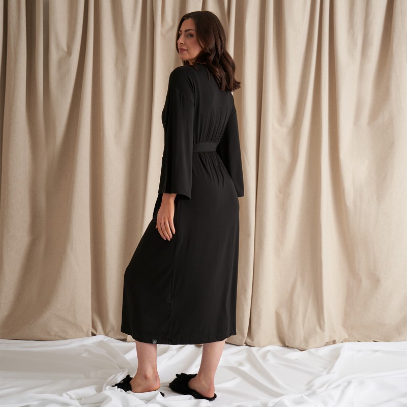 Thumbnail of Bamboo Frill Kimono In Black image