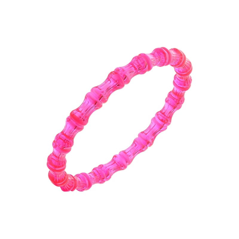 Thumbnail of Bamboo Lucite Slip On Bangle Bracelet In Pink image