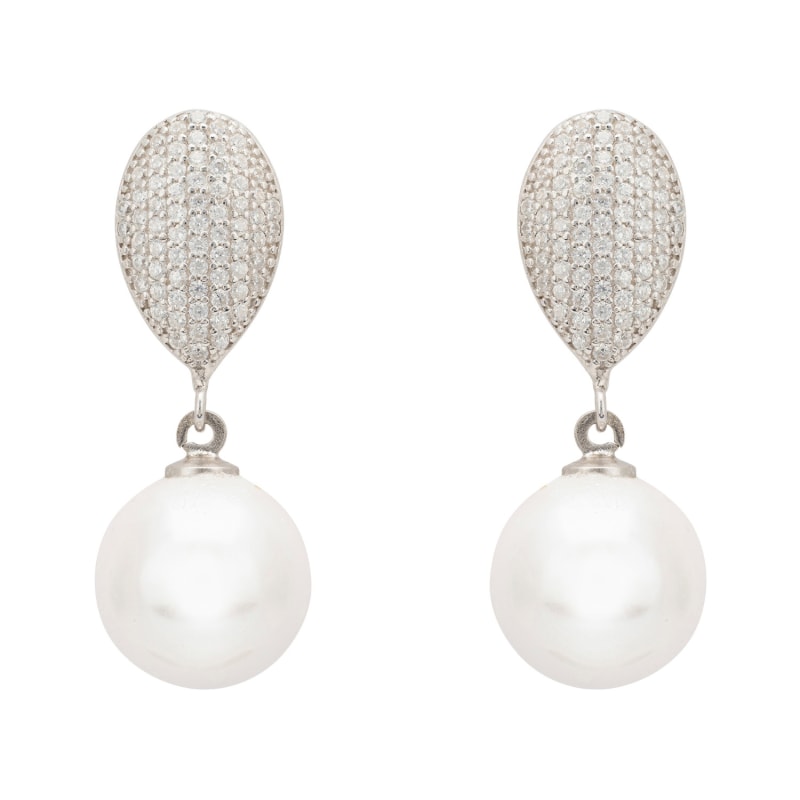 Thumbnail of Baroque Pearl Classic Drop Earrings Silver image