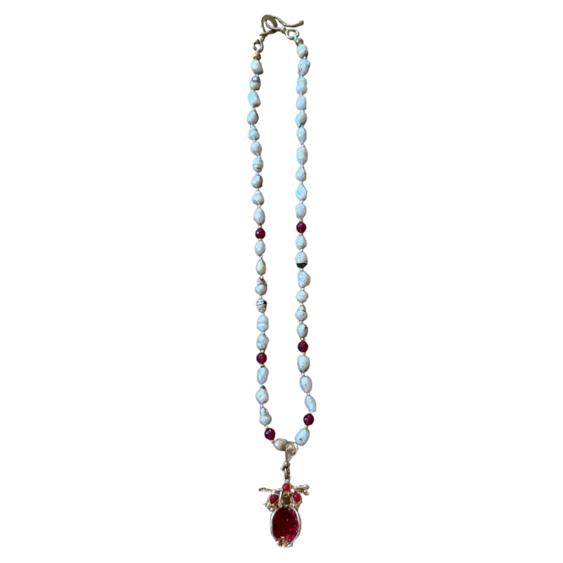 Thumbnail of Baroque Pearl Necklace - Ruby Pomegranate image