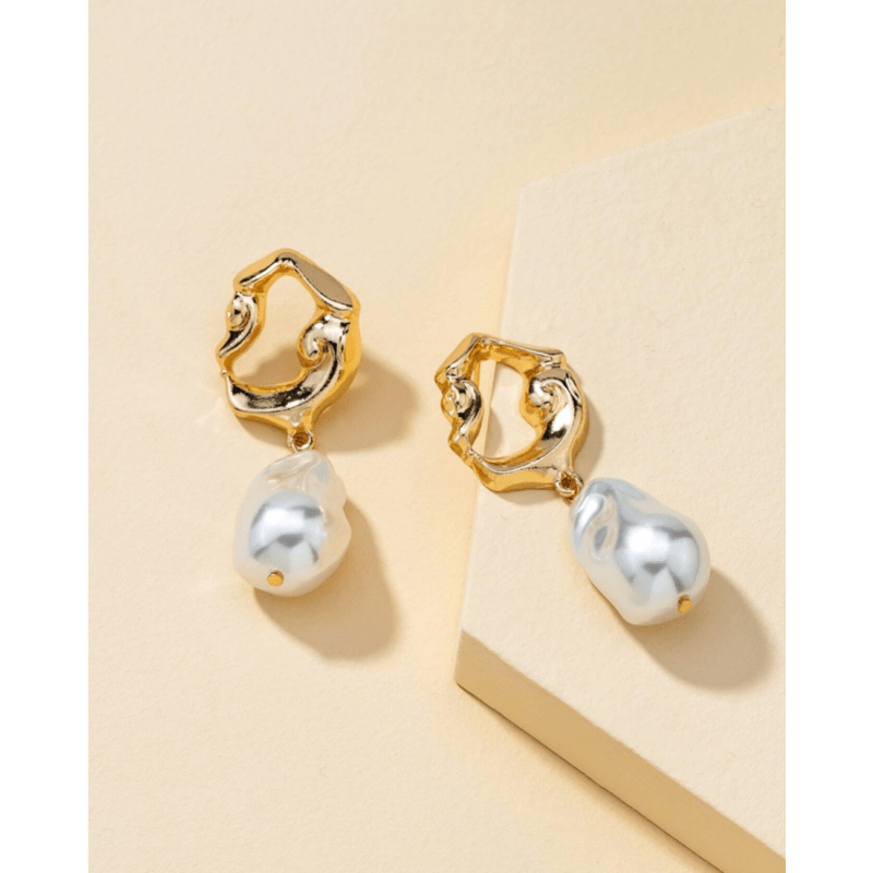 Thumbnail of Baroque Pearl Swirl Drop Earrings image