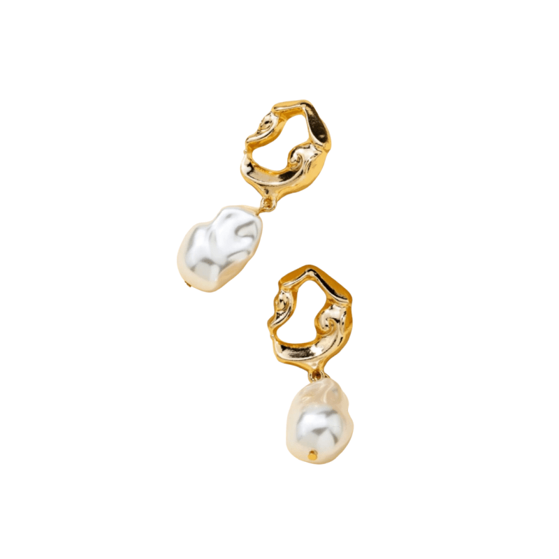 Thumbnail of Baroque Pearl Swirl Drop Earrings image