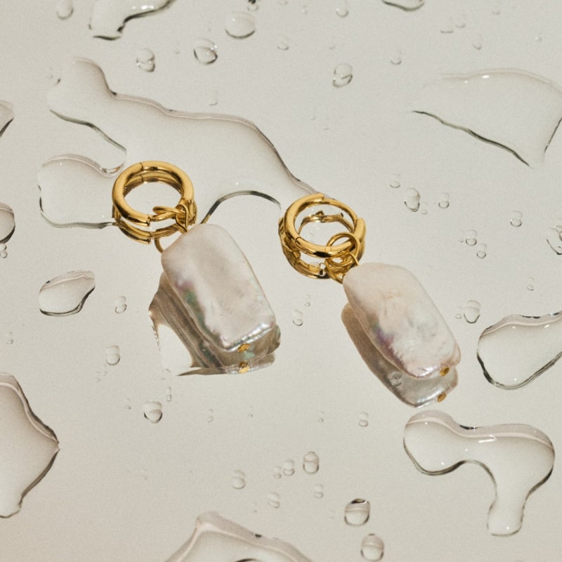 Thumbnail of Beliz Pearl Earrings - 18K Gold Vermeil image