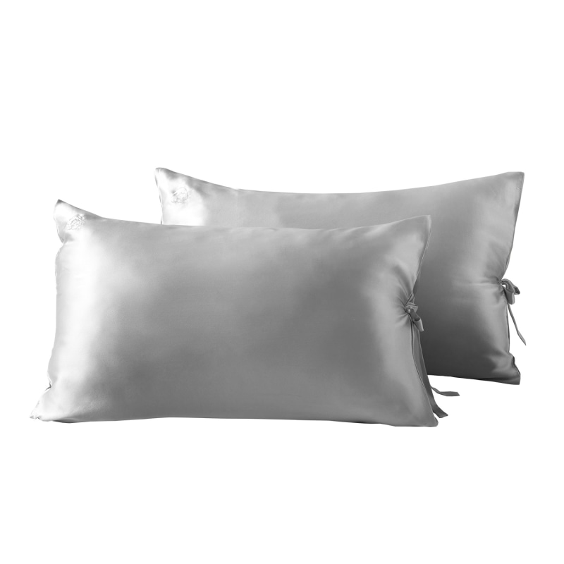 Thumbnail of Sleeping Beauty - Classic Pure Silk Queen Size Pillowcase - Grey image