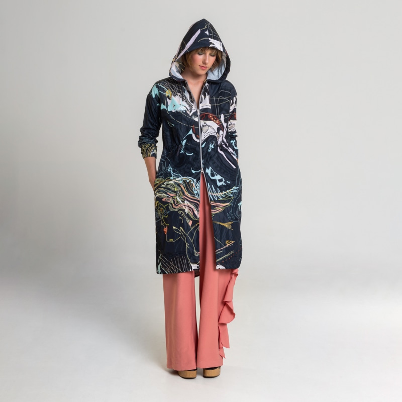 Bath Black Printed Jacket by ARTISTA