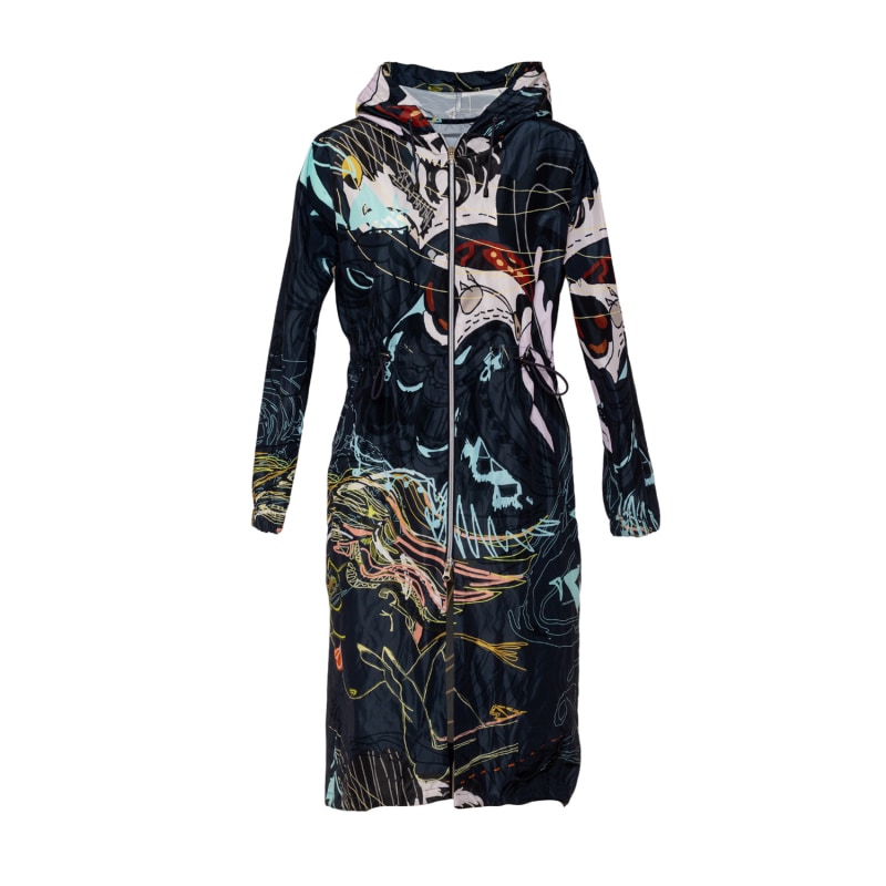 Black printed jacket hot sale