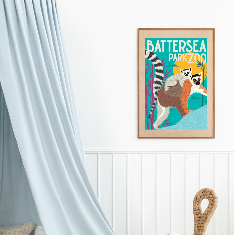 Thumbnail of Battersea Zoo Illustrated Art Print image