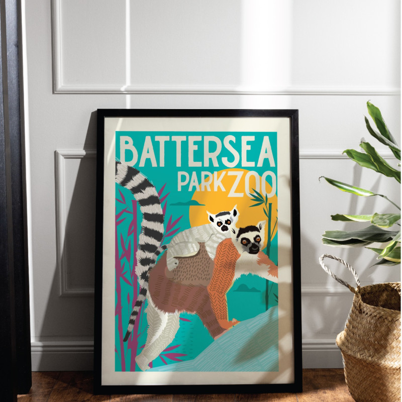 Thumbnail of Battersea Zoo Illustrated Art Print image