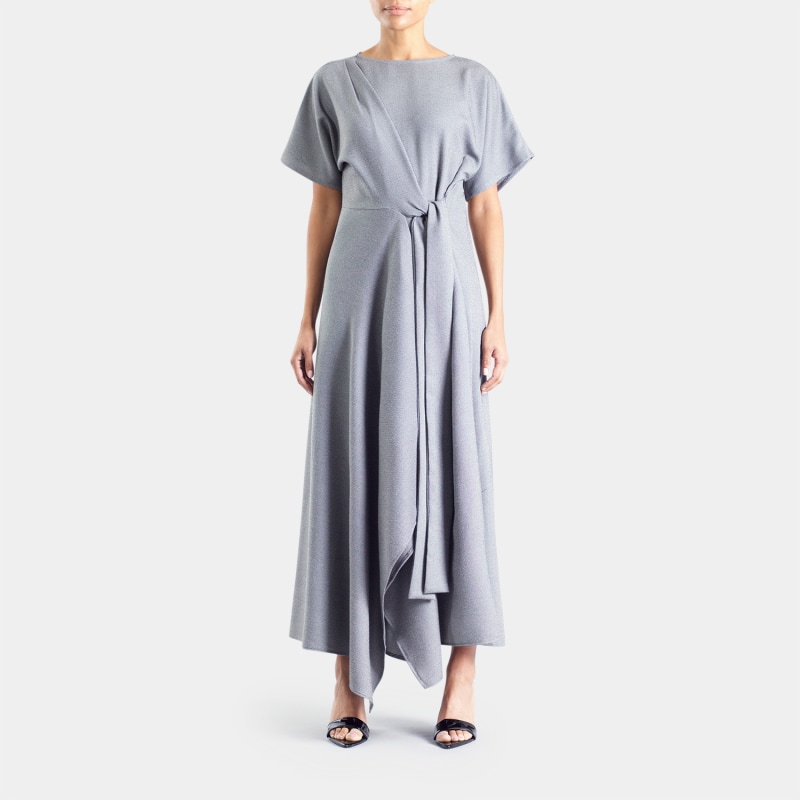 Light grey wrap dress cheap