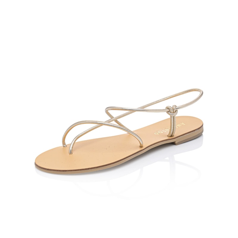 Thumbnail of Iaso Cord Gold Handcrafted Women’S Leather Sandals With A Lasso Style Strap image