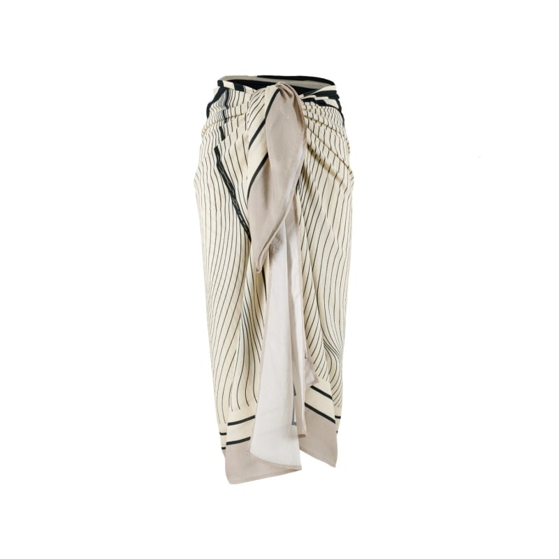 Thumbnail of Biarritz Tencel Modal Beach Sarong In Mix White Dove & Sand image