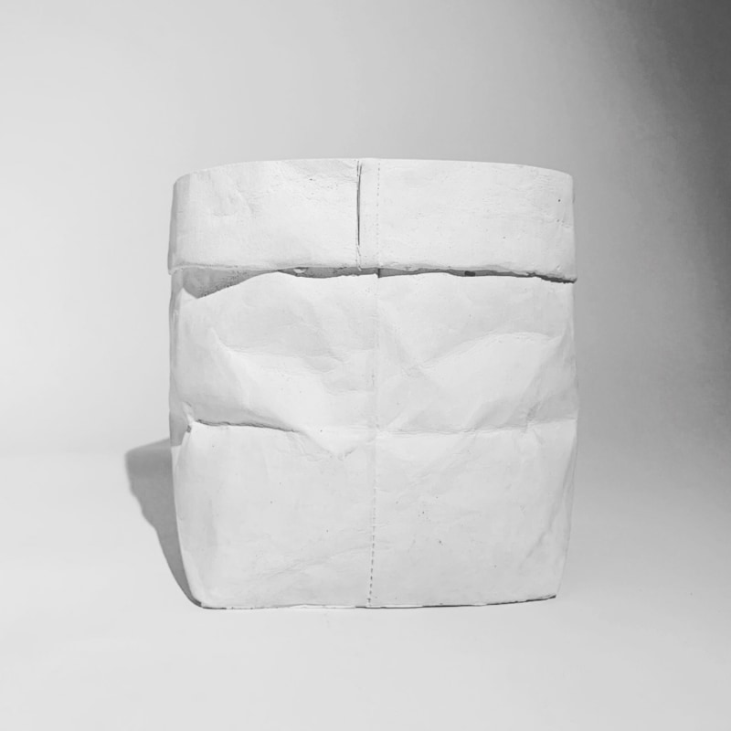 Thumbnail of Concrete Paper Bag Planter Large White image