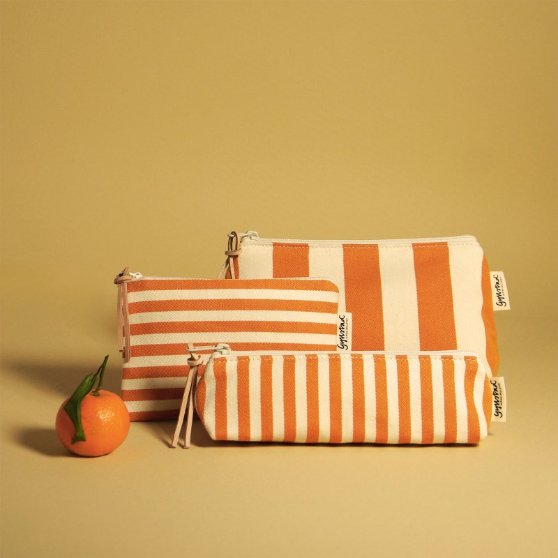 Thumbnail of Bea Stripe Sevilla Orange Makeup Purse image