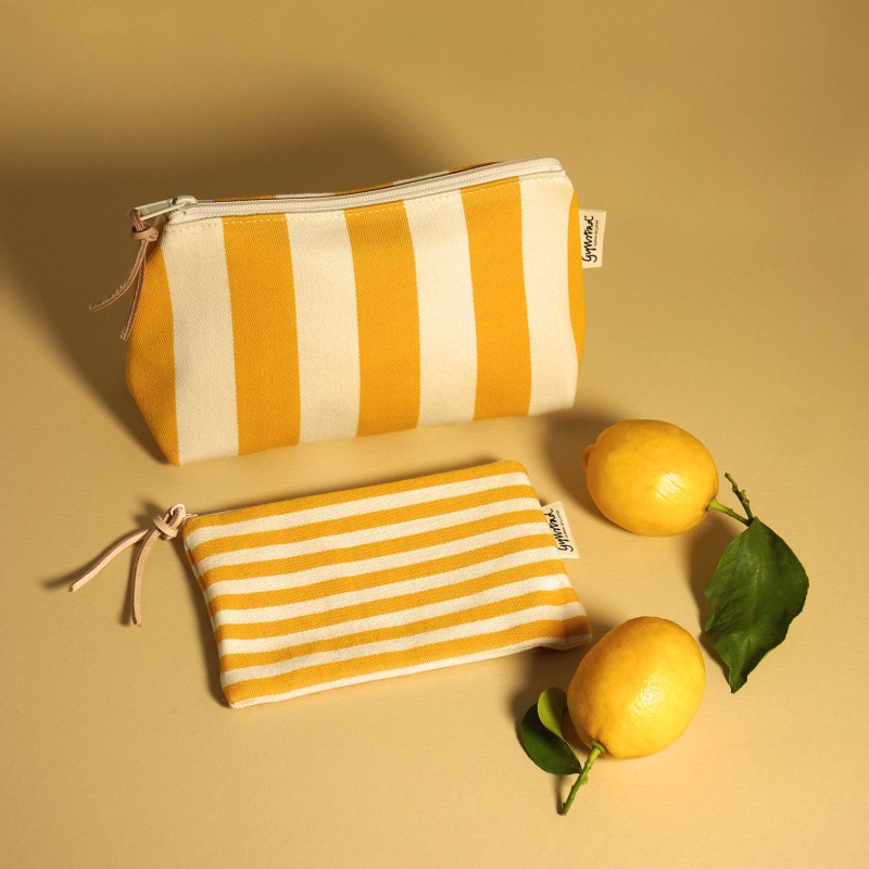 Thumbnail of Bea Stripe Palermo Yellow Makeup Purse image