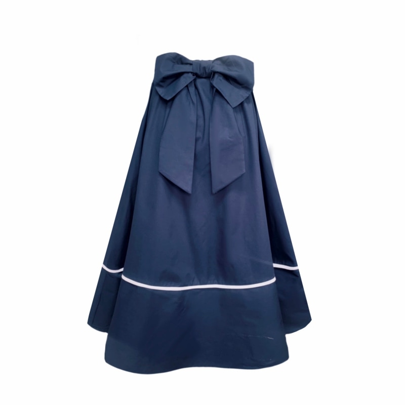 Navy blue midi skirt with pockets hot sale