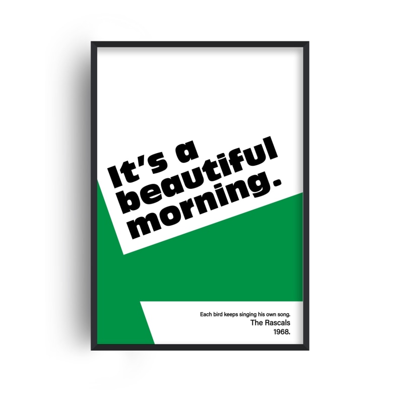 Thumbnail of Beautiful Morning Graphic Green And Black Giclée Art A2 image