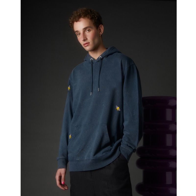 Thumbnail of Bee Embroidered Hoodie Grey Men image