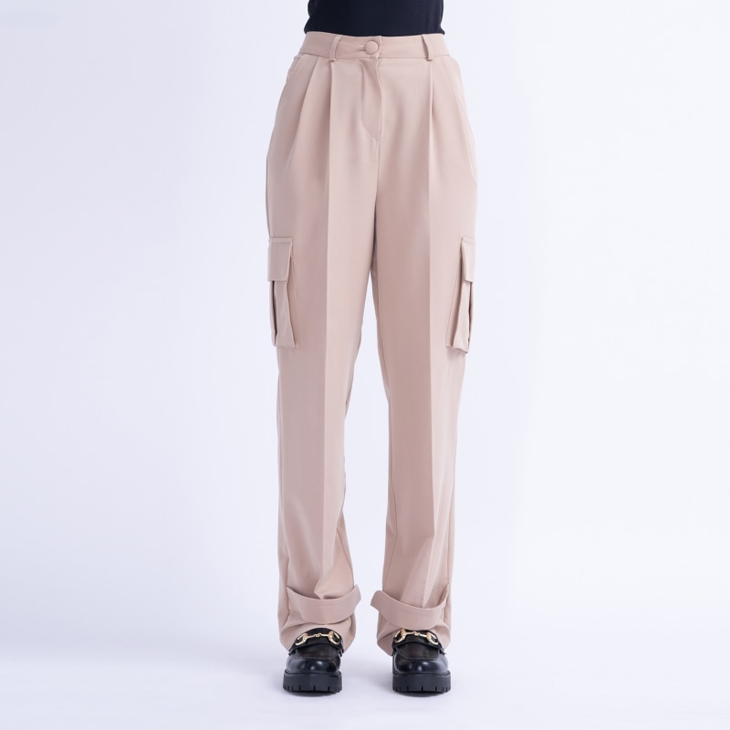 Beige Cargo Pants for Women