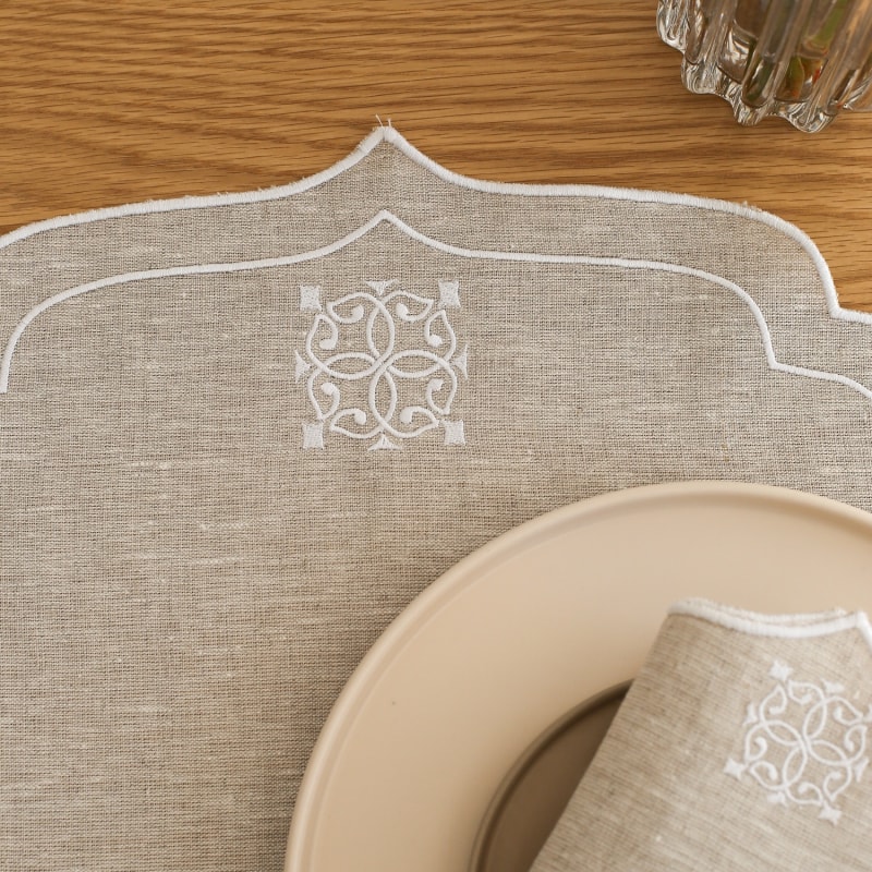 Thumbnail of Beige Figura Linen Placemat Set Of 2 image