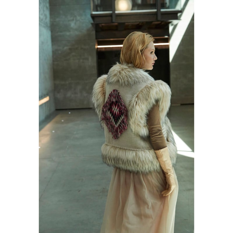 Beige Short Alpaca Merino Faux Fur Vest Charlotte | The Beige Short Alpaca Merino Faux Fur Vest Charlotte | The