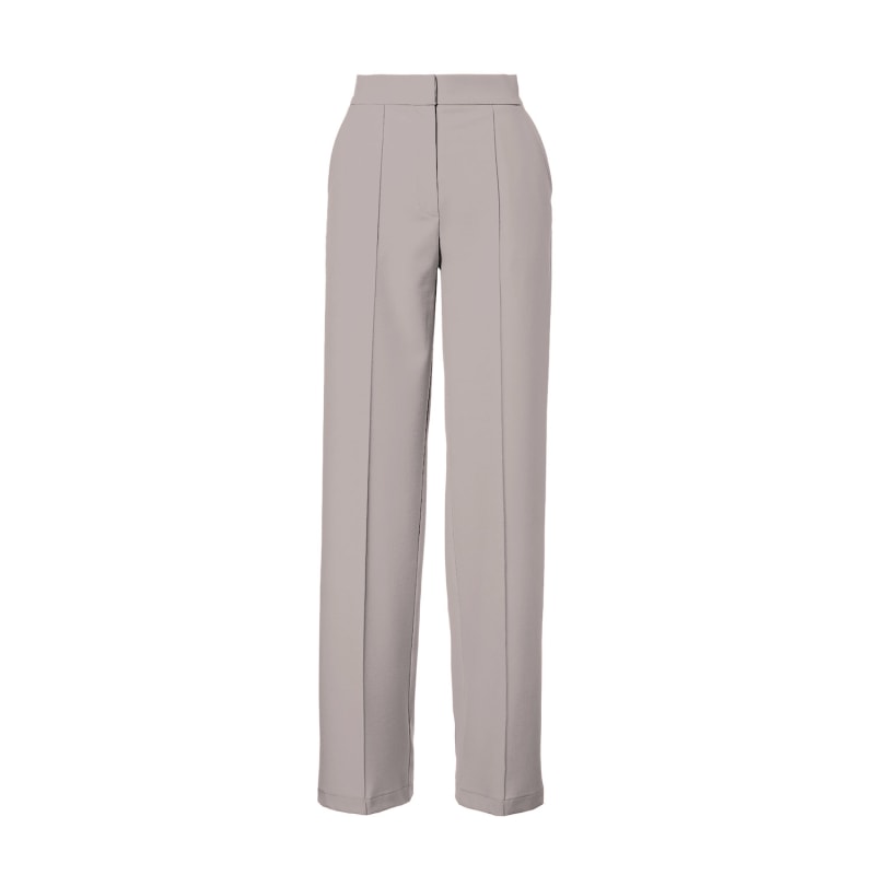 Thumbnail of Beige Straight-Cut Trousers With Stripe Detail image