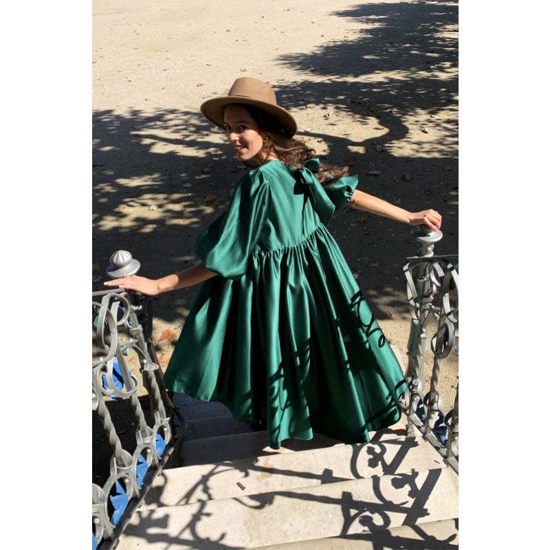 Thumbnail of Beijinho - Puff Sleeves Green Dress image