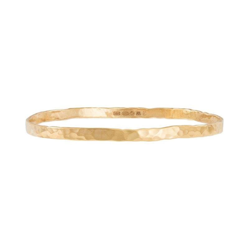 Thumbnail of 18Ct Yellow Gold Vermeil 4Mm Hammered Bangle image