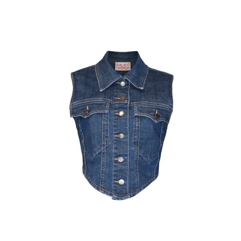 Thumbnail of Bella Cropped Vest Jaded Wash image